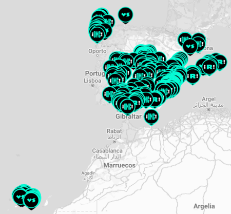 Este es el mapa en el que vas a poder encontrar cualquiera de los locales de Versus para hacer tus apuestas físicamente