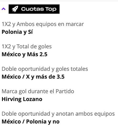 cuota especial mexico vs polonia versus apuestas