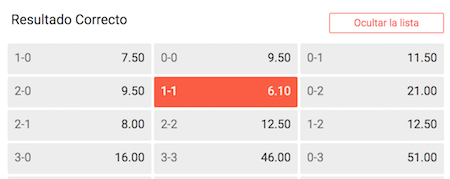 resultado exacto villarreal vs valencia en leovegas