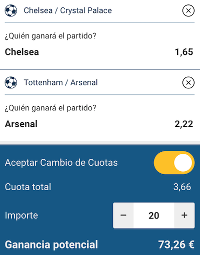 Apuestas combinadas para hoy